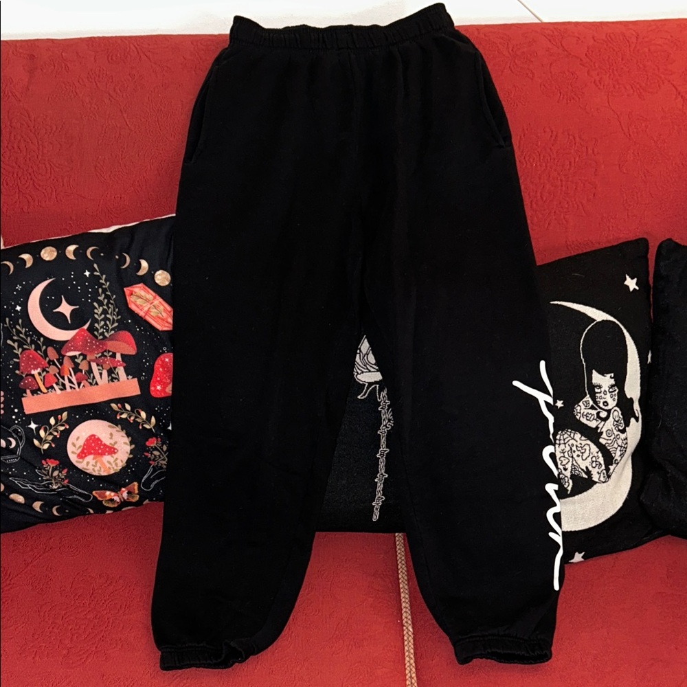 PINK Victoria's Secret Black Sweatpants, Size Small - Picture 3 of 5